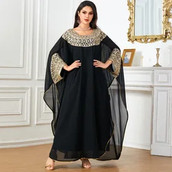 Eid Muslim Vestidos for Women Party Long Robe Jalabiya Ramadan Morocco Dubai Abayas Islam Arab Batwing Sleeve Dresses Kaftan