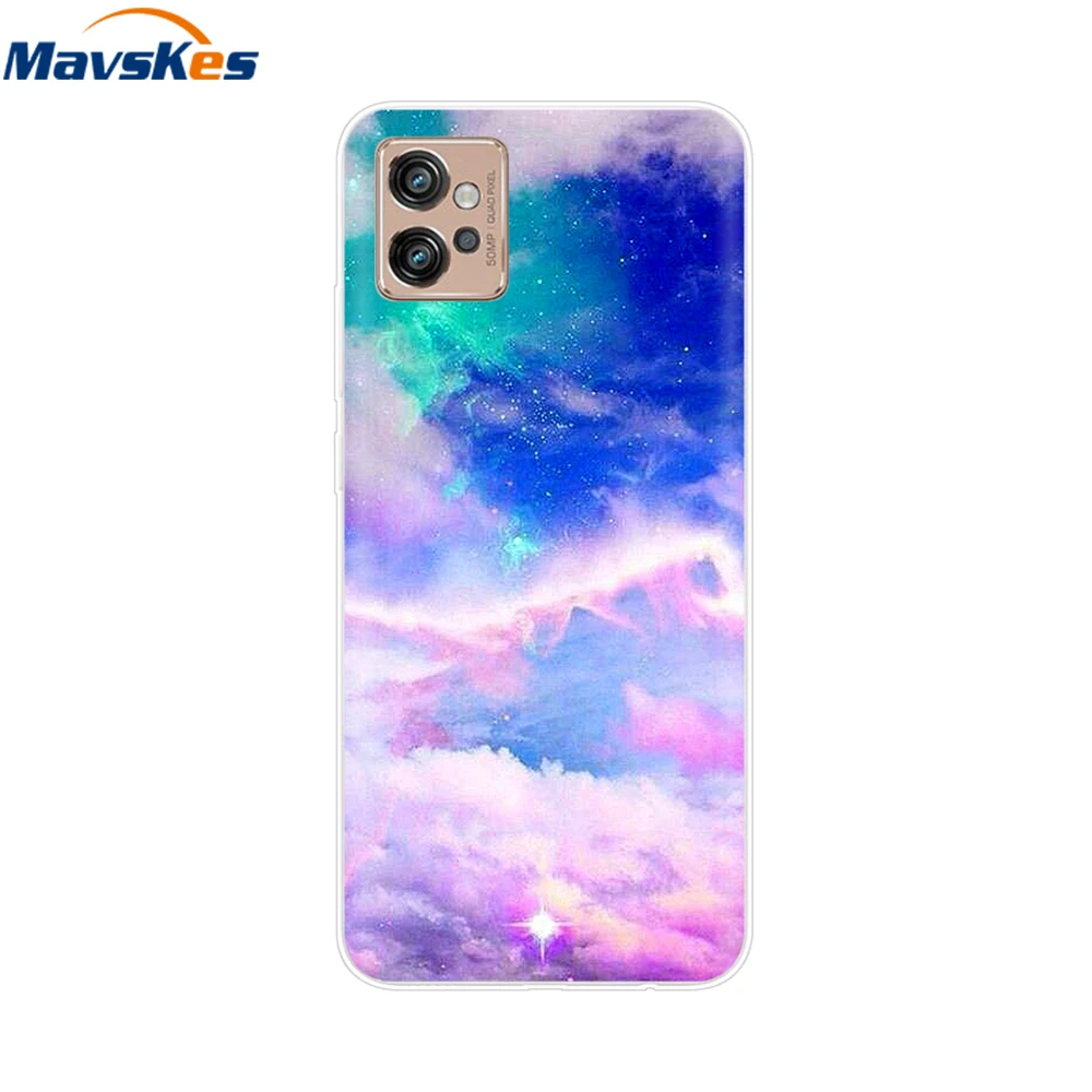 For Moto G32 G 32 Case 6.5" Cute Clear Painted Cover Soft Silicone Phone Case For Motorola Moto G32 motoG32 Cover Coque Bumper