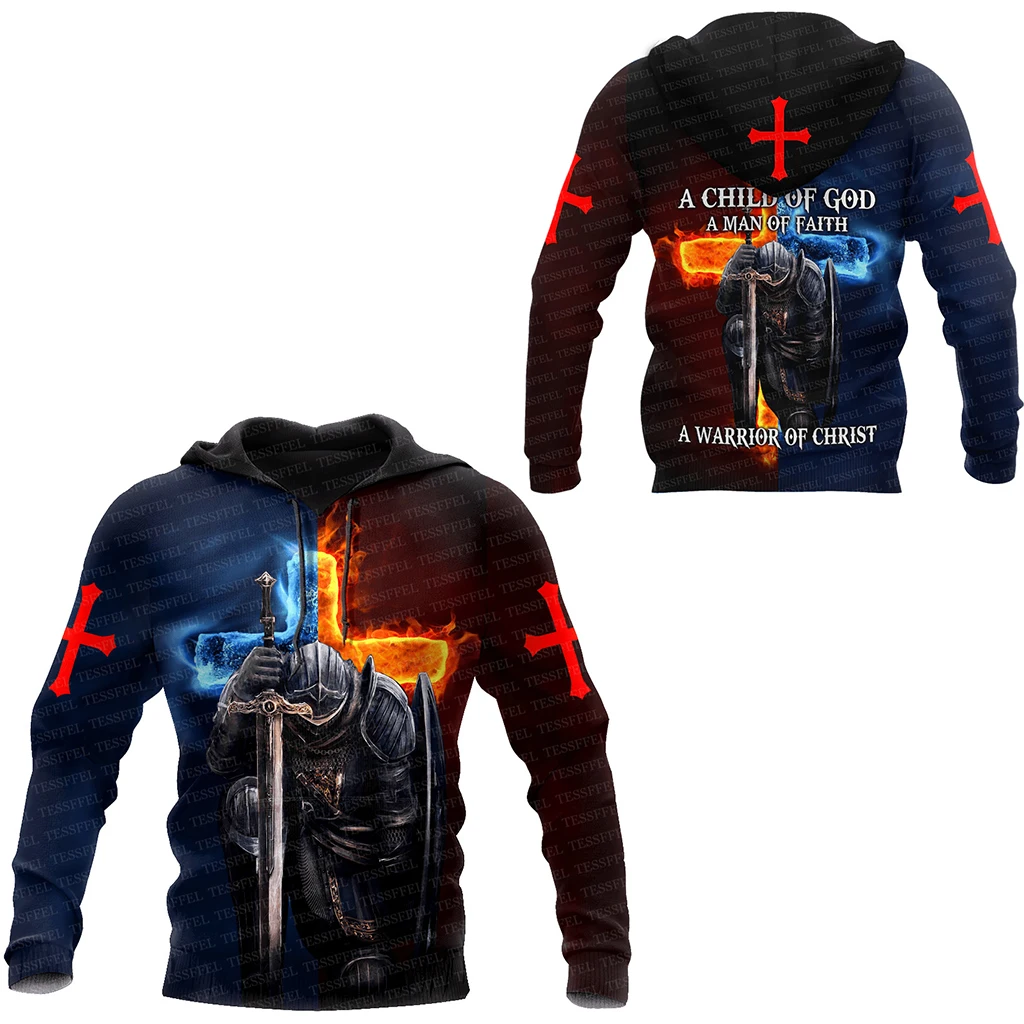 Custom Name Cosplay Knight Templar Lion Armor God Guard Pullover Vintage Retro Funny Harajuku Tracksuit 3DPrint Jacket Hoodies B