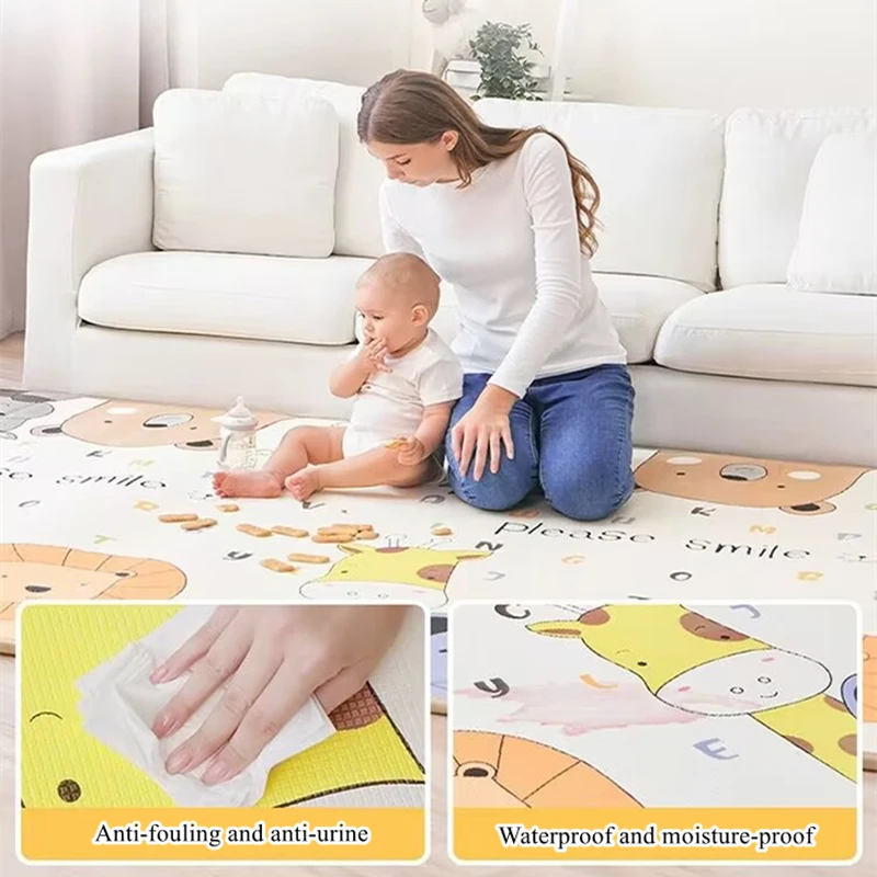 Large Sized Baby Climbing Pad Epe Double -sided Cartoon Pattern Baby Household Home Use Scrub Non Toxic Game Mat Children Carpet