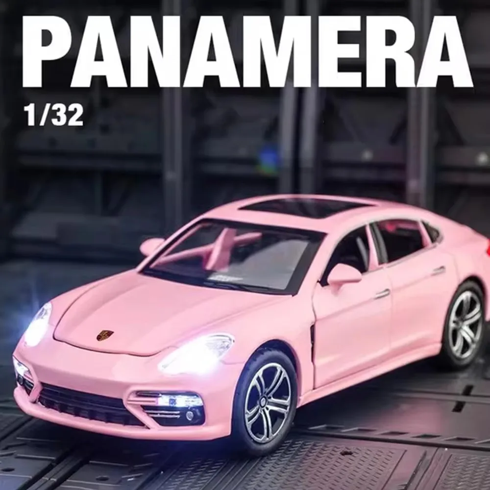 

Масштаб 1:32, модель игрушечного автомобиля Porsche Panamera, литой под давлением сплав, звуковой свет, миниатюрные модели автомобилей, коллекция подарков для детей