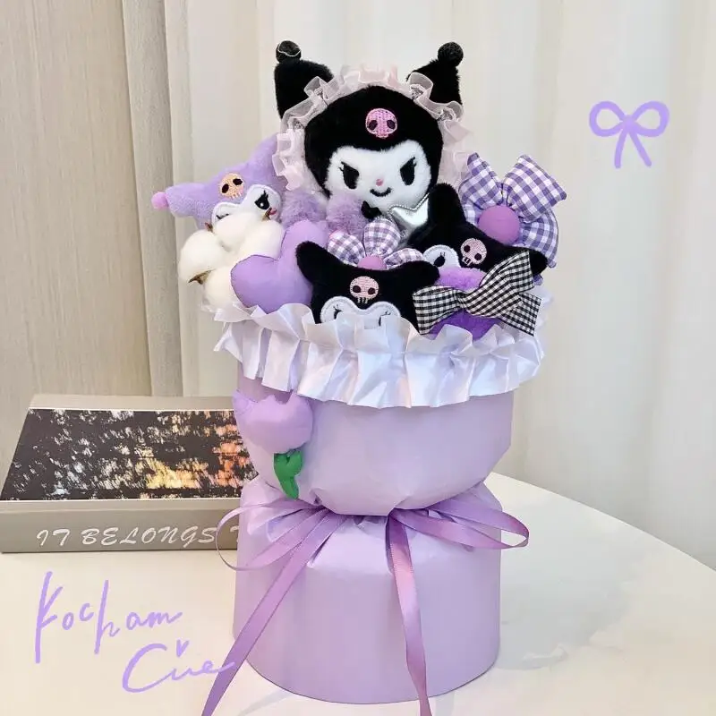 ตุ๊กตาคุโรมิ ซานริโอ้ น่ารัก สไตล์การ์ตูน ของขวัญวันวาเลนไทน์ ของขวัญวันเกิดสำหรับแฟนสาว ของเล่นตุ๊กตาช่อดอกไม้