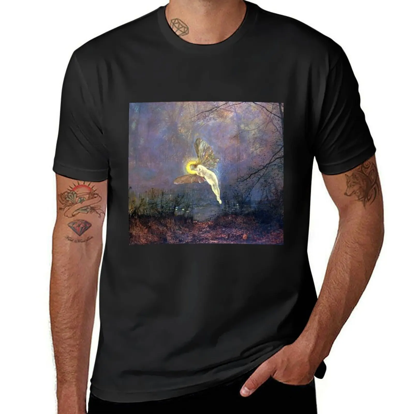 Midsummer Night - John Atkinson Grimshaw T-Shirt Blouse quick-drying korean fashion black t-shirts for men