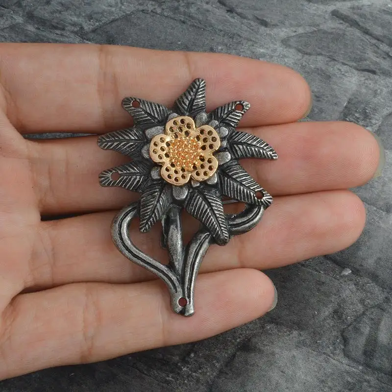 Deutsches Edelweiß Abzeichen Vintage Brosche Medaille Hut Kokarde Geschenke Mode Damen Kostümzubehör für Modeschmuck