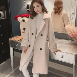 Padded Mixtures Jacket Woman Long Loose Cotton Wool Blend Coat for Women Pink Elegant Outerwears New in Novelty High Quality Hot