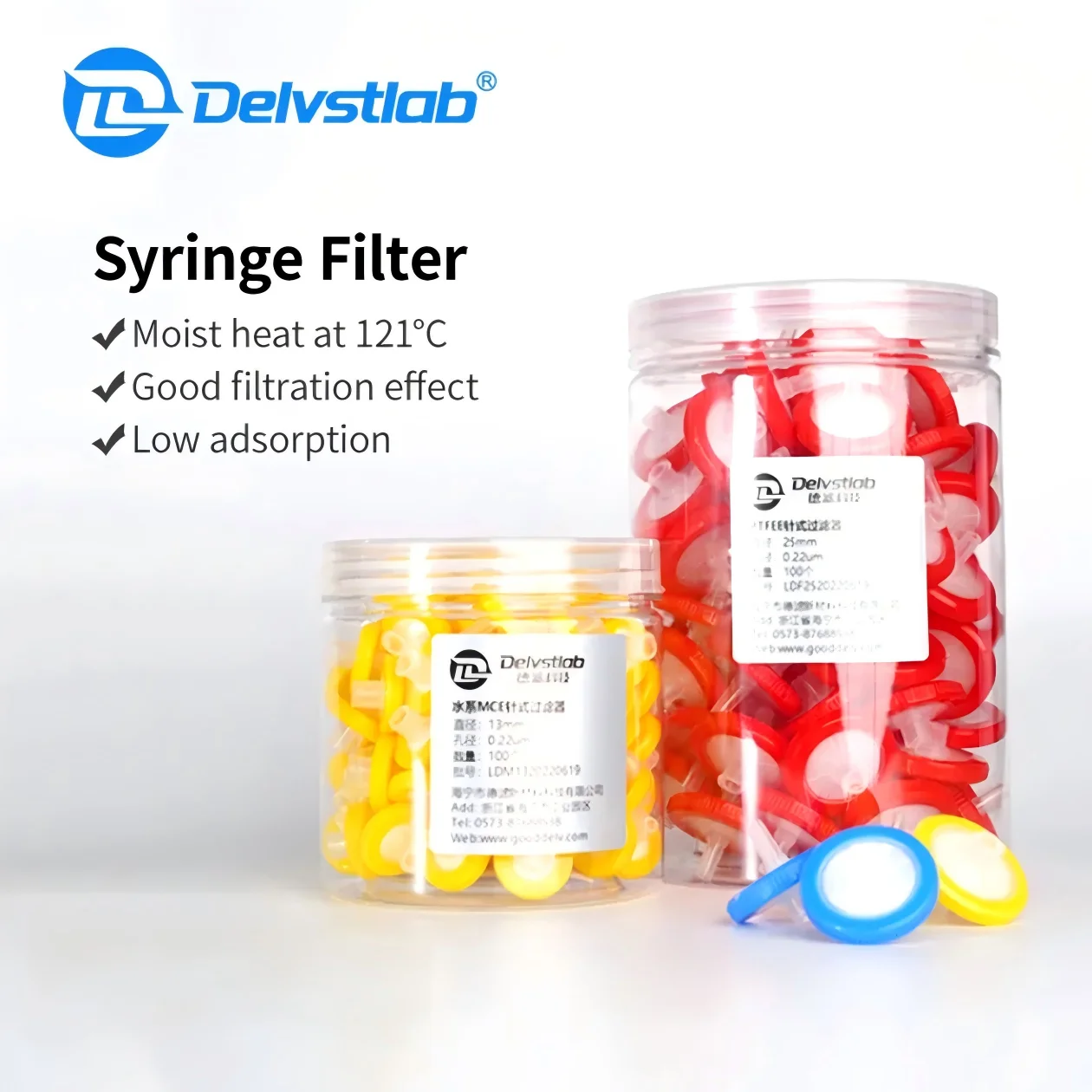 Disposable Syringe Filter Lab Filtration 13/25/33mm 0.22/0.45μm MCE PES Nylon PTFE Laboratory Syringe Filter Mixed Cellulose