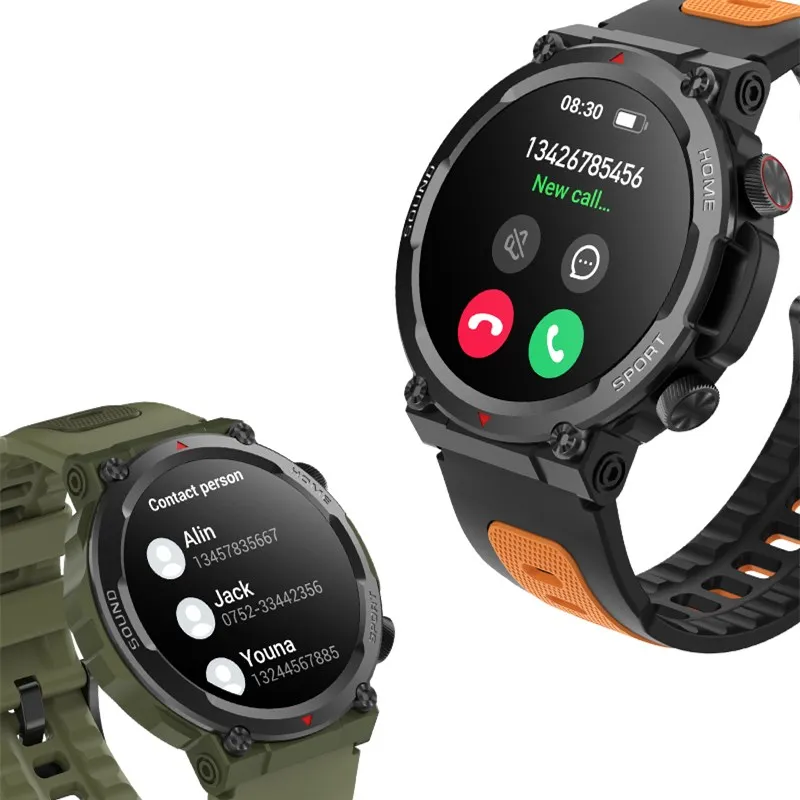 BiiYou 스마트워치 IP67 방수 아웃도어 스포츠 스마트워치 1.39인치 화면