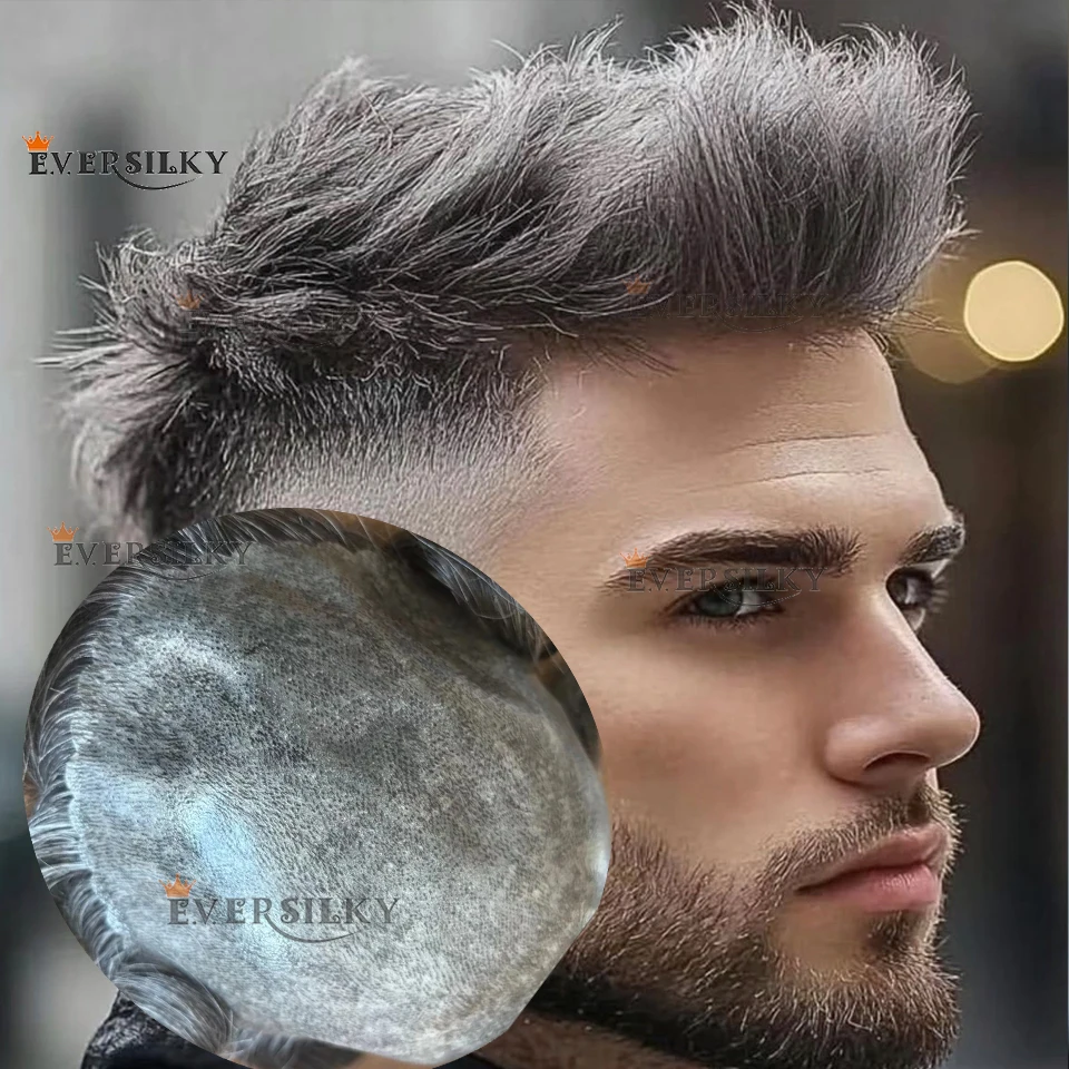 

Коричневый Серый Черный 1B10 1B40 1B50 Самые дешевые мужские парики с микротонкой кожей Супер прочные натуральные волосы 100% человеческие волосы Мужской парик
