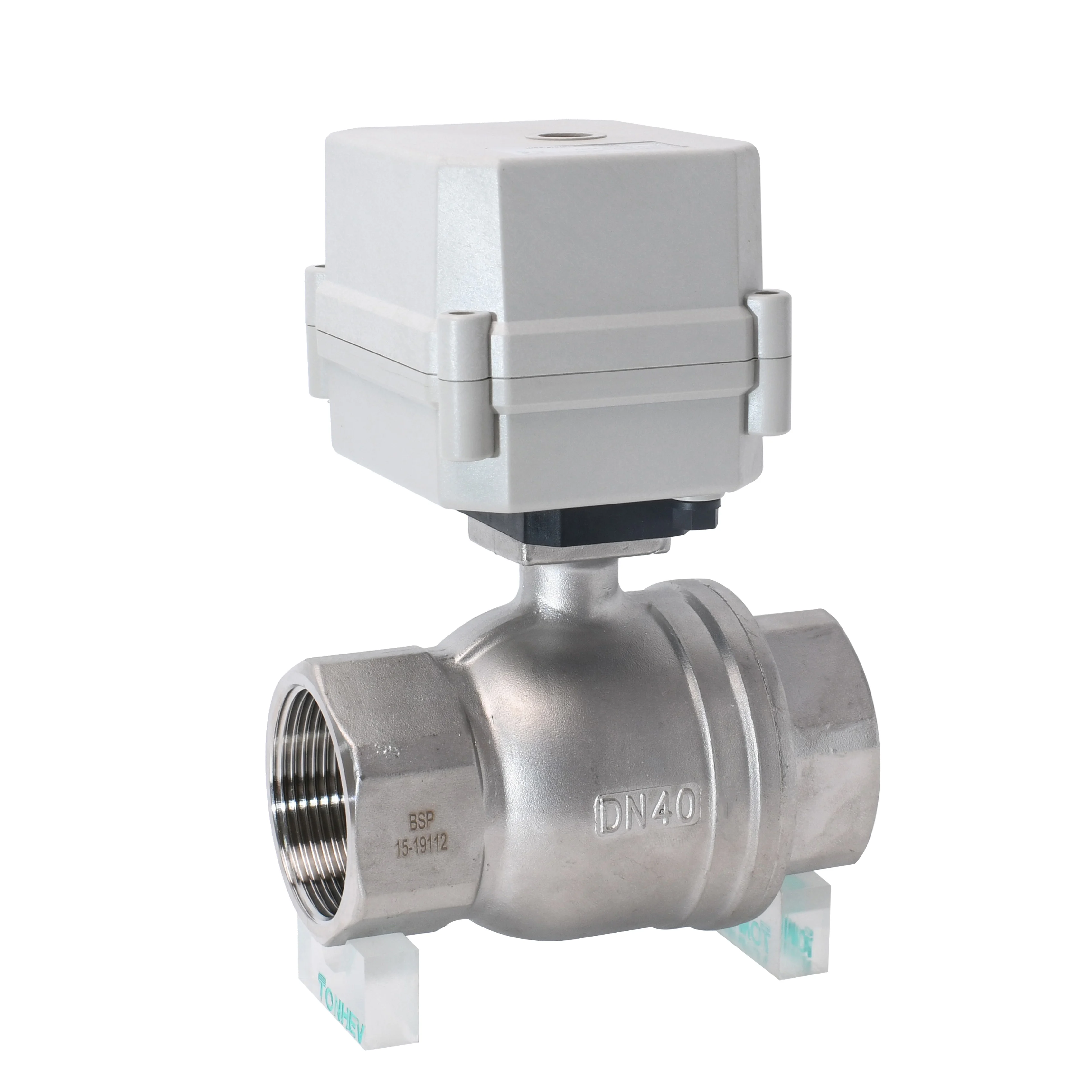 TONHE IP67 OEM 2 Way DN32 DN40 DN50 BSP CR303 3-wires Control DC24V SS304 Electric Motorized On/off Water Ball Valve