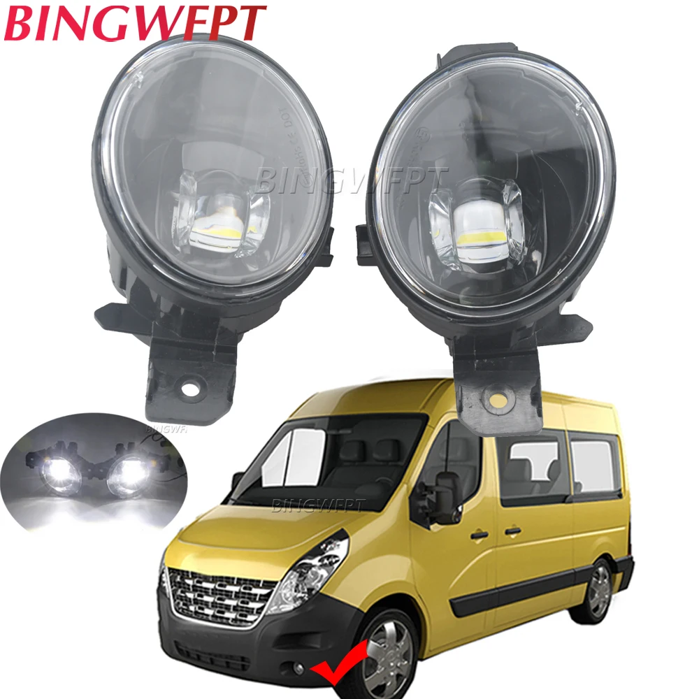 2in1 Function 30W Fog Light Assembly For Renault Master 3/III 2010-2015 Car Left + Right LED DRL Fog Daytime Running Lamp 12V