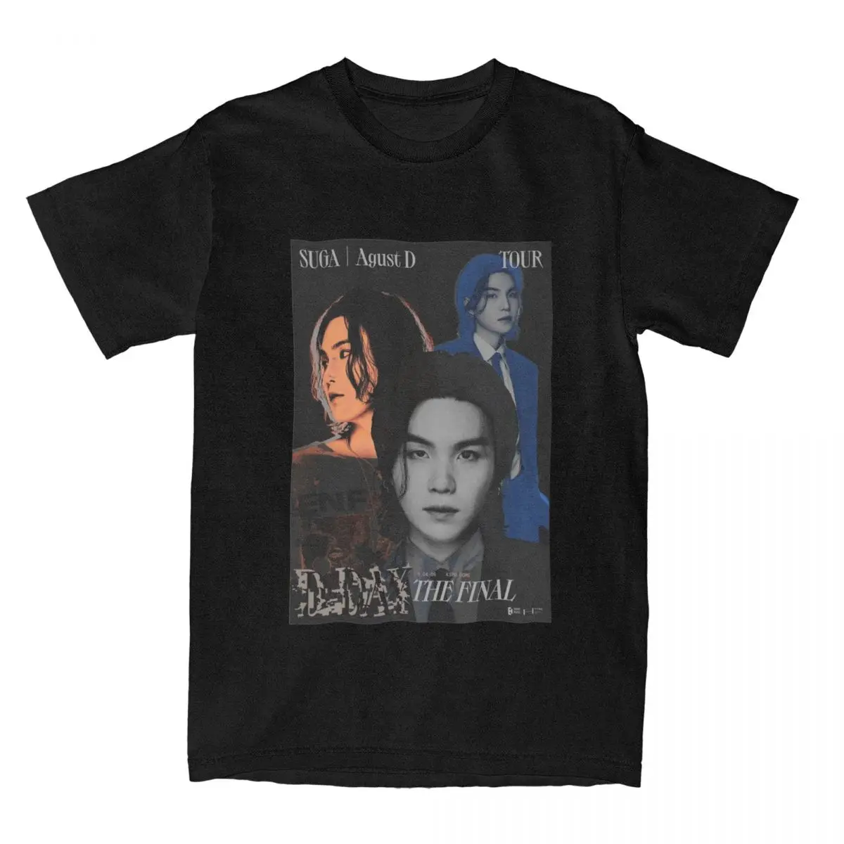 Мужская Винтажная Футболка Suga Agust D Tour, 100% хлопок, с круглым вырезом и коротким рукавом Мужская Винтажная Футболка Suga Agust D Tour, 100% хлопок, с круглым вырезом и коротким рукавом