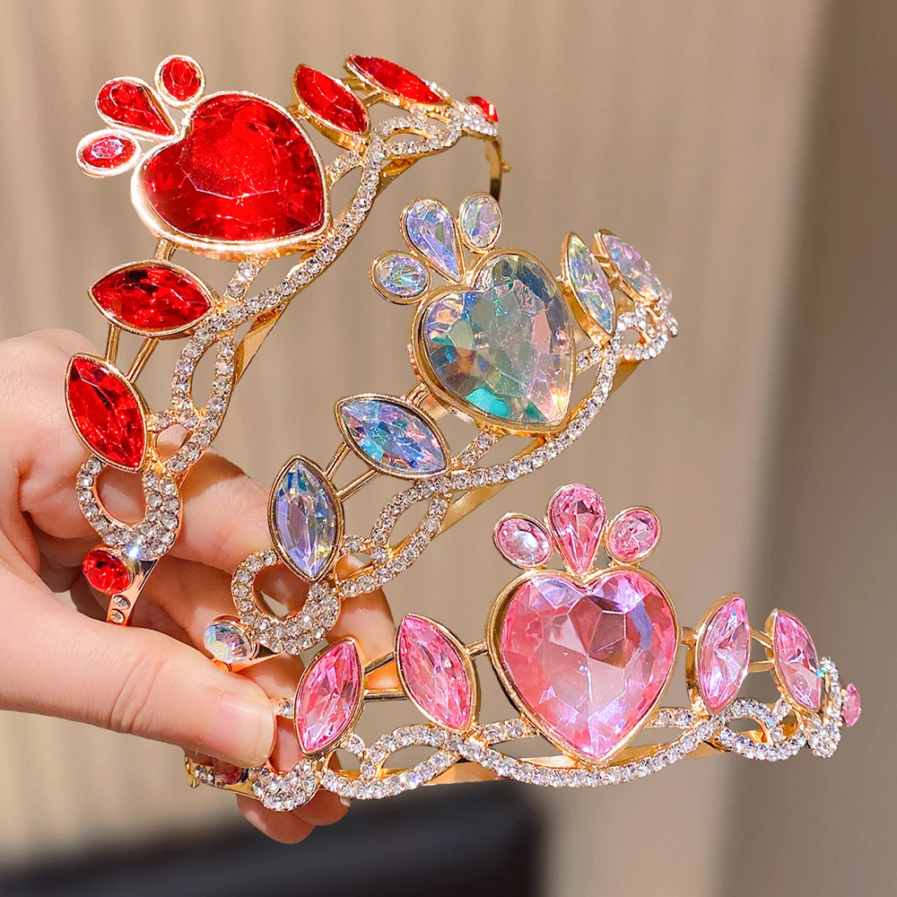 Bunte, elegante Herzkrone für Frauen, perfektes Geburtstagsgeschenk, Partyzubehör, C-Position Essential