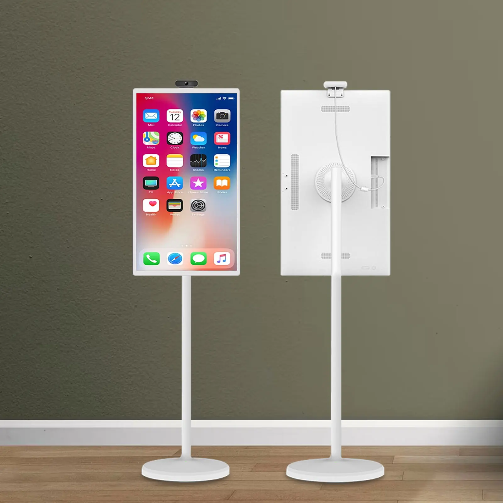 تلفزيون عائلي ذكي مقاس 24 بوصة - تلفزيون داخلي محمول بشاشة تعمل باللمس مع ميزات ذكية لغرفة المعيشة وغرفة النوم