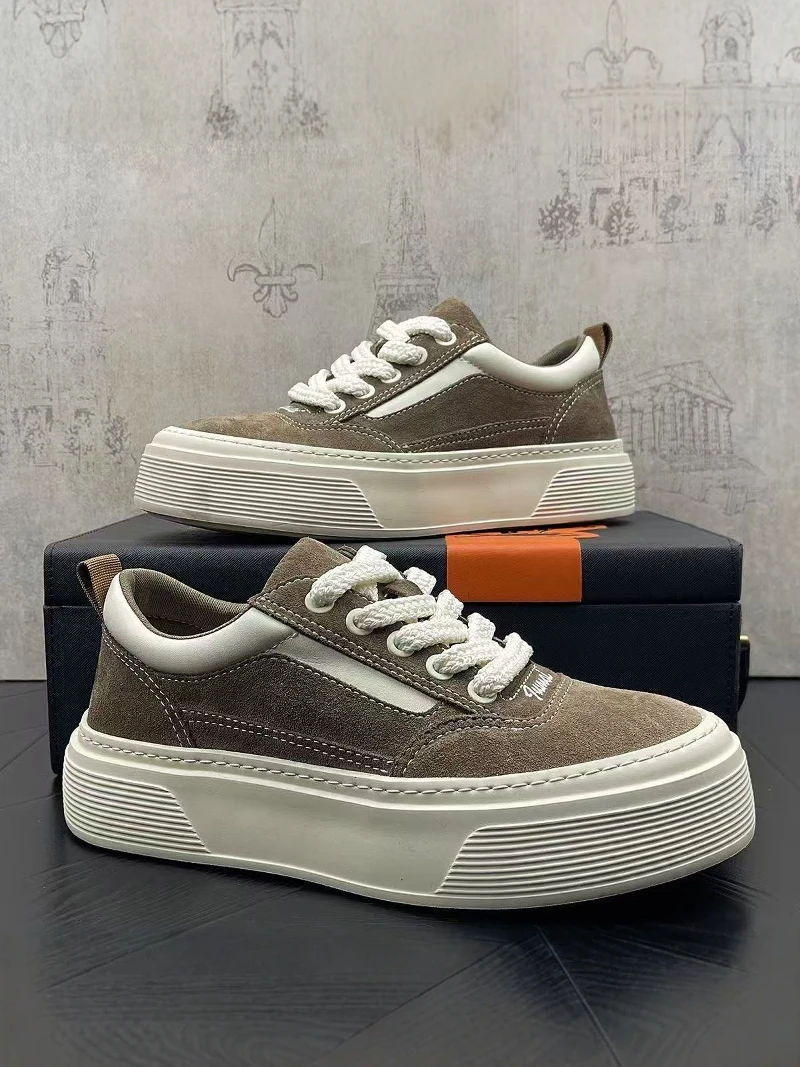 

Men's Casual Canvas Shoes 2026 New Style Summer Thick Bottom Anti-slip Skate Shoes Teenagers Trendy Sports Heightening Shoes