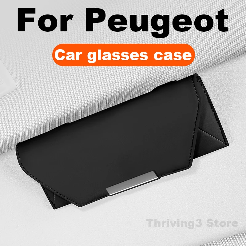 

Car Glasses Case For Peugeot Rifter e-208 e-2008 e-5008 e-3008 207 208 408 308 508 SW 2025 Universal Fit Auto Sun Glasses Holder