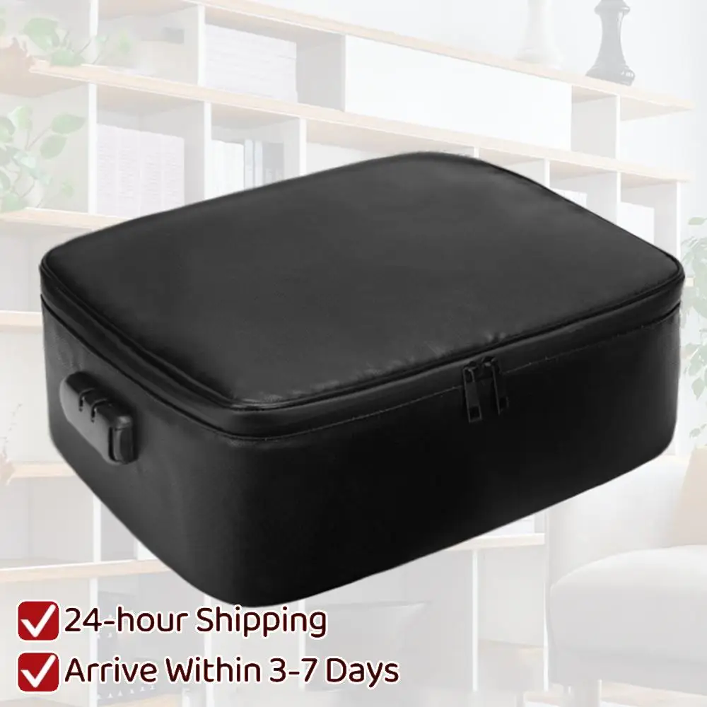 

Fireproof File Storage Case with Lock Document Safe Box with Water-Resistant Zipper for Laptop Passport Certificates Cards