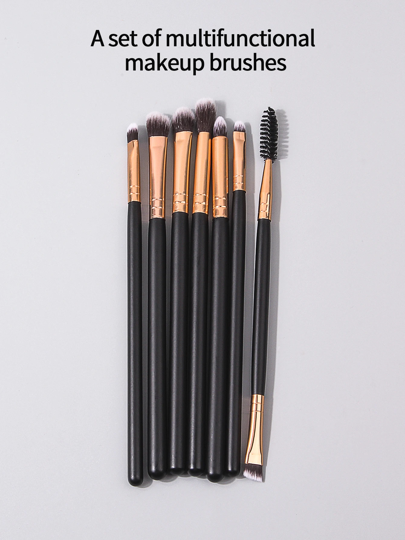 Set di pennelli per trucco occhi morbidi di alta qualità da 7 pezzi, pennello per ombretto, pennello per mascara, pennello per dettagli, pennello per eyeliner, strumenti per il trucco degli occhi