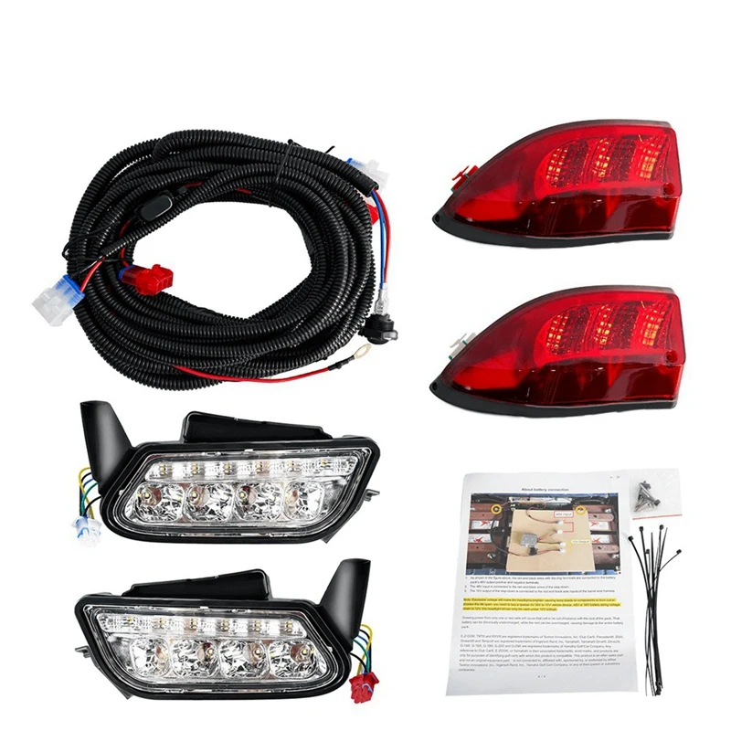 NEW-For Golf Cart Headlight For Clubcar TEMPO Head Light Tail Lights Kit Brake Turn Signal Light