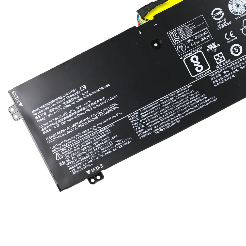 7.68V 6268mAh L16C4PB1 Laptop Battery For Lenovo Yoga 720-13IKB 720- 13IKBR 720-15IKB 730-13IKB 730-13IWL L16L4PB1 L16M4PB1