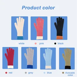 One Pair Warm Gloves Knitted Gloves Autumn Winter Women Fashion Cut Out Touch Screen Gloves Men New Patchwork Gloves