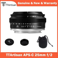 TTArtisan 25mm F2 Wide-Angle APS-C Camera Lens Large Aperture Manual Fixed for Canon RF/Sony E/Nikon Z/Fuji XF/MFT M43/L Mount