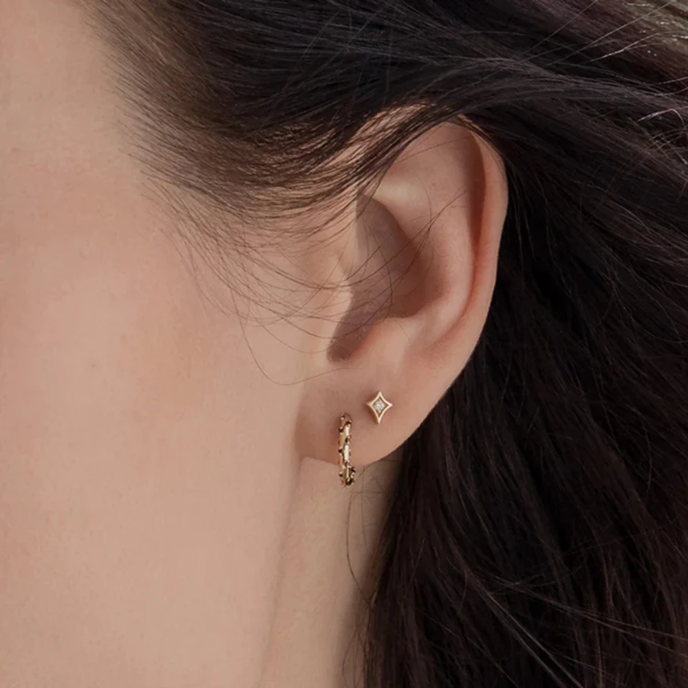 CANNER 925 Silver Popular Colored Zircon Earrings For Women 18K Gold Plated Simple Temperament High Quality Fine Jewelry Gifts