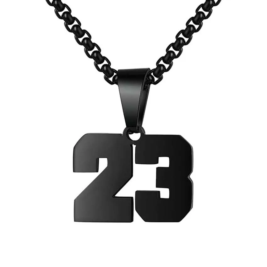 1PC Stainless Steel Athletes Soccer Lucky Number Necklace for Boys Girls Football Basketball Number Necklace for Men Women