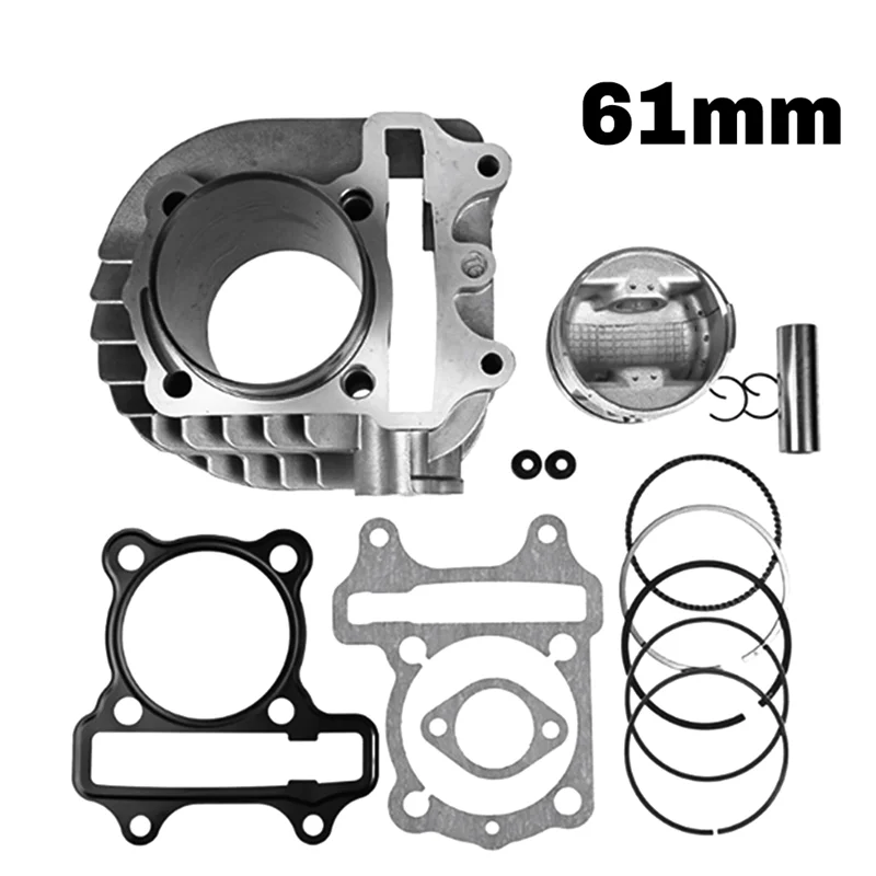 

61Mm Motorcycle Big Bore Cylinder Piston Gasket & Seals Rebuild Kit For GY6 150CC 200CC-L94A