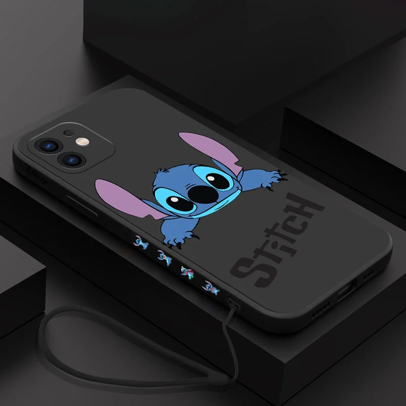 Cute Stitch Phone Case for Oneplus Nord 3 2 9R 9 8T 8 7 7T Pro 6 5G Liquid Silicone Cover with Hand Strap