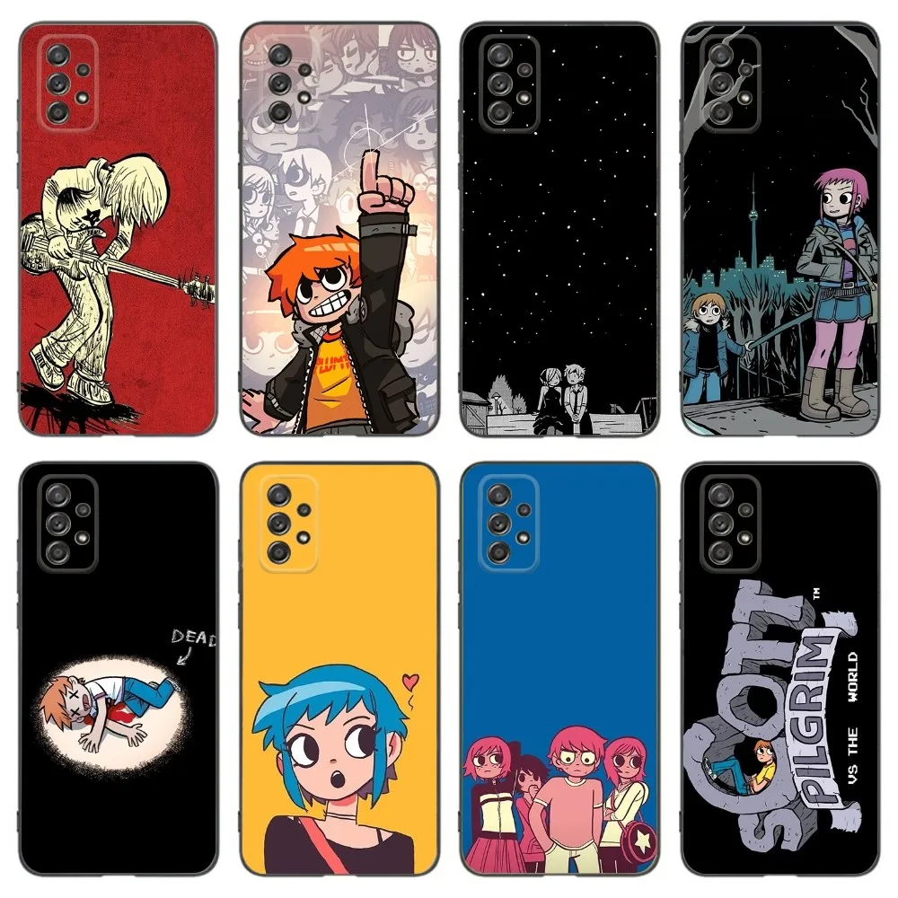 

Cartoon Scott Pilgrim Phone Case For Samsung Galaxy A13,A21s,A22,A31,A32,A52,A53,A71,A80,A91 Soft Black Phone Cover
