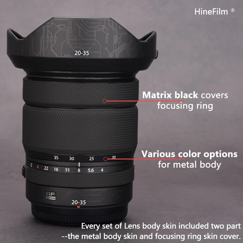 Hinefilm Skin per Fuji 2035 Lens Decal Skin per Fujifilm GF20-35mmF4 R WR Lens Stickers Protector GF20-35 F4 Cover Film 20-35F4