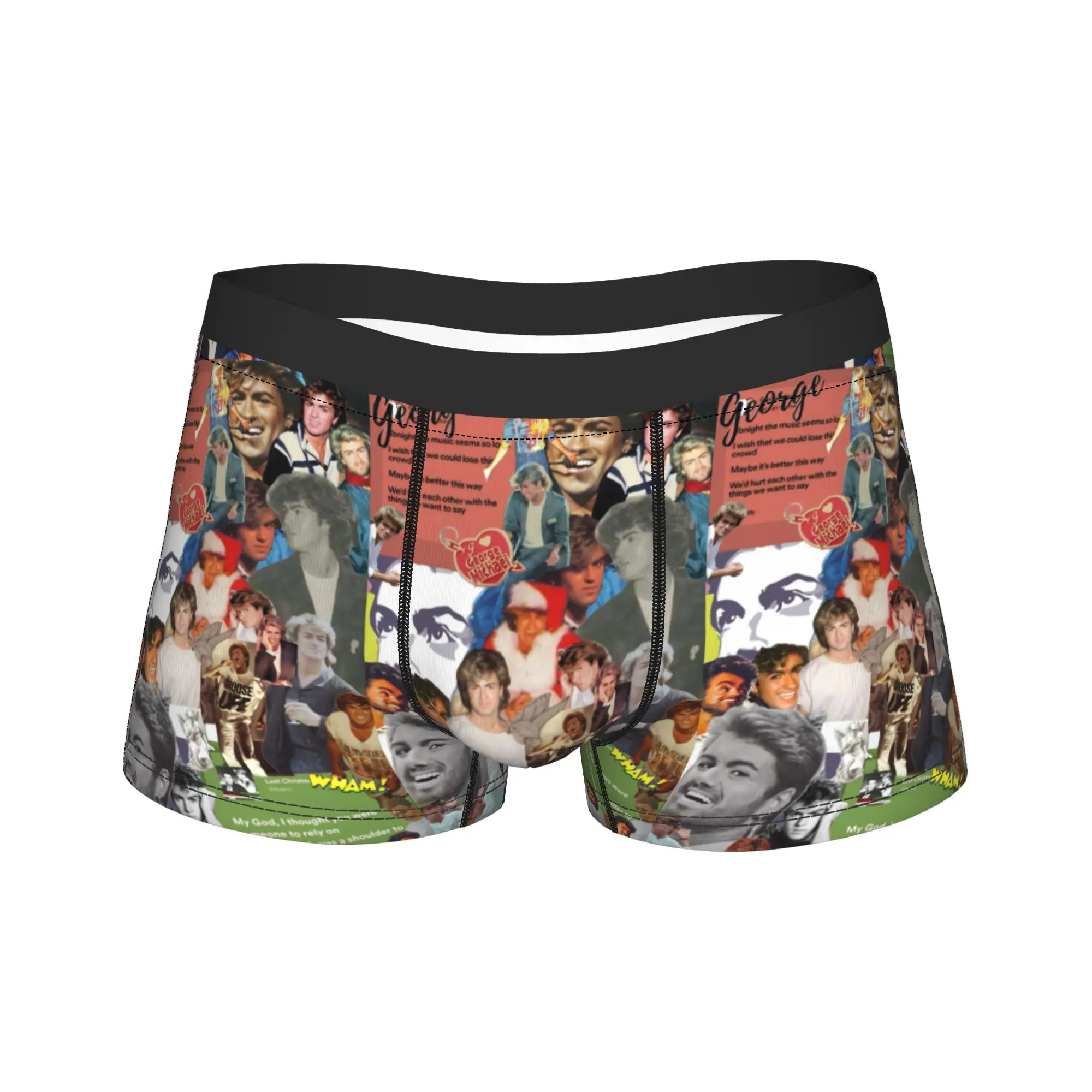 

Sexy Boxer George Michael Singer Legend Shorts Panties Briefs Men Underwear Music Album Breathable Underpants Homme Plus Size