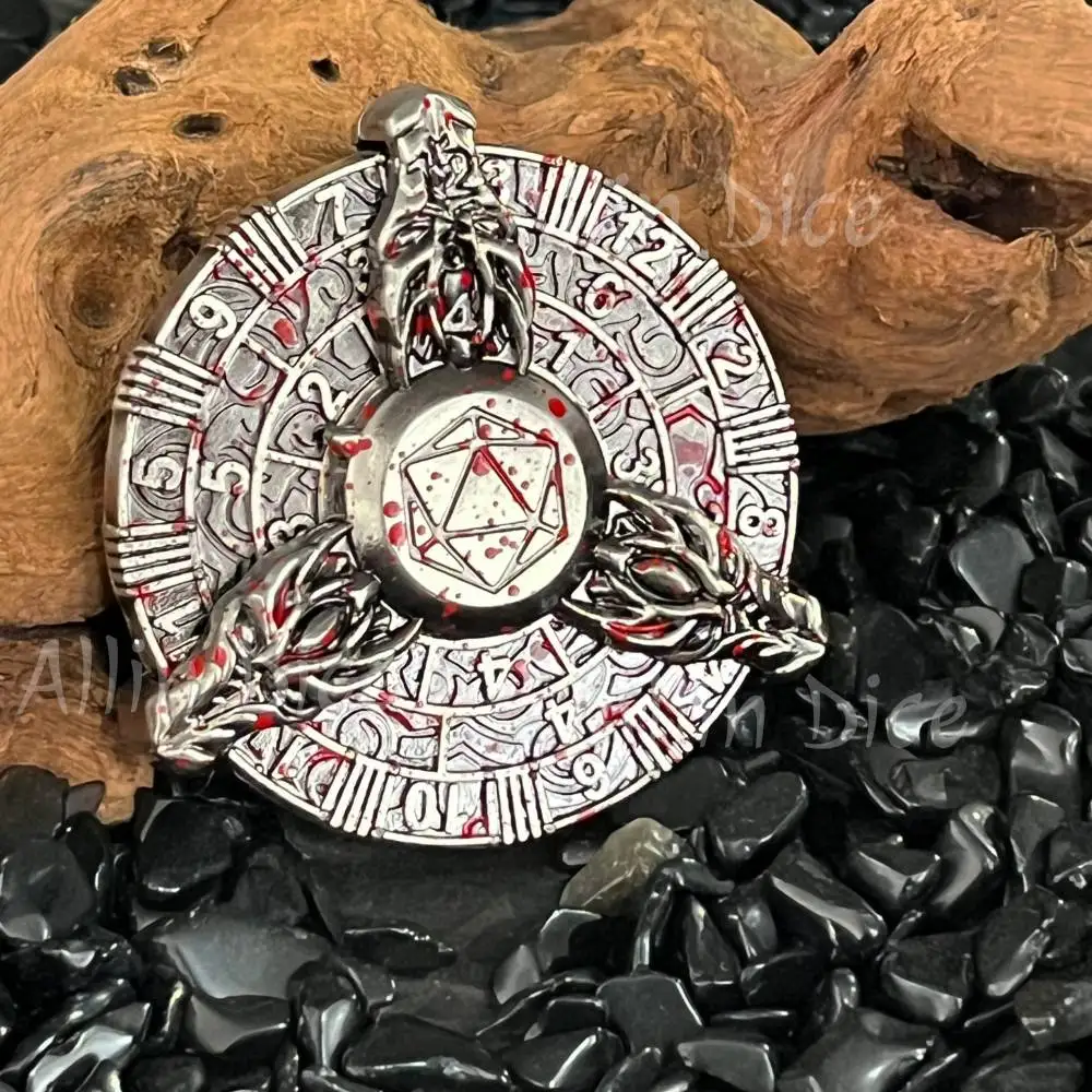 

2026 Mini fingertip gyro dices DND Metal Roulette Dice for Dungeons & Dragons Metal Roulette Dice Metal Craft Xmas Gift 45mm