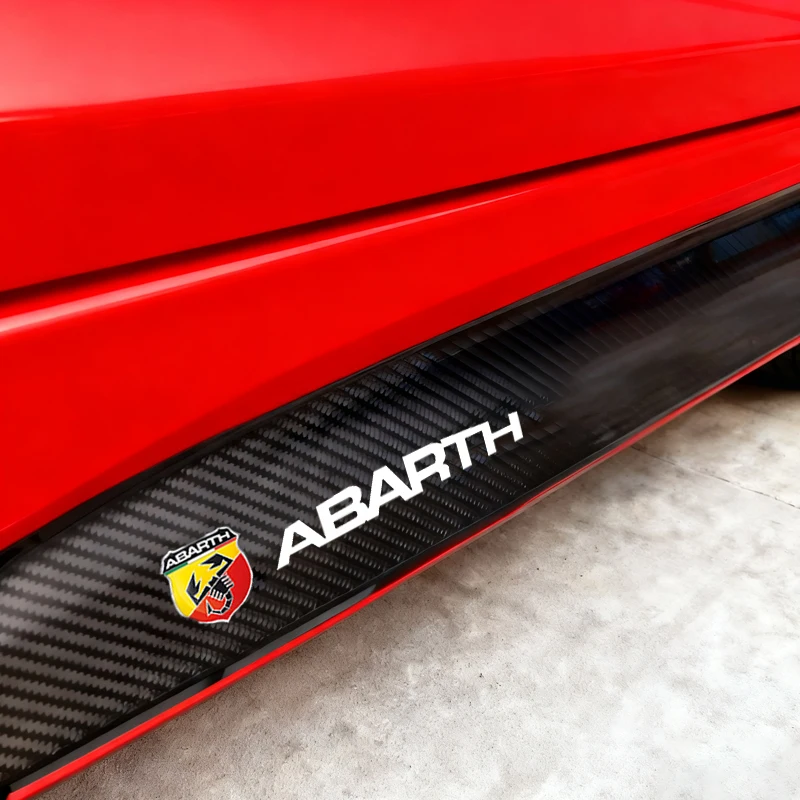 2 pegatinas decorativas de fibra de carbono para el umbral de la puerta del coche, para Fiat Punto Abarth 500 Stilo Ducato Palio Bravo Doblo