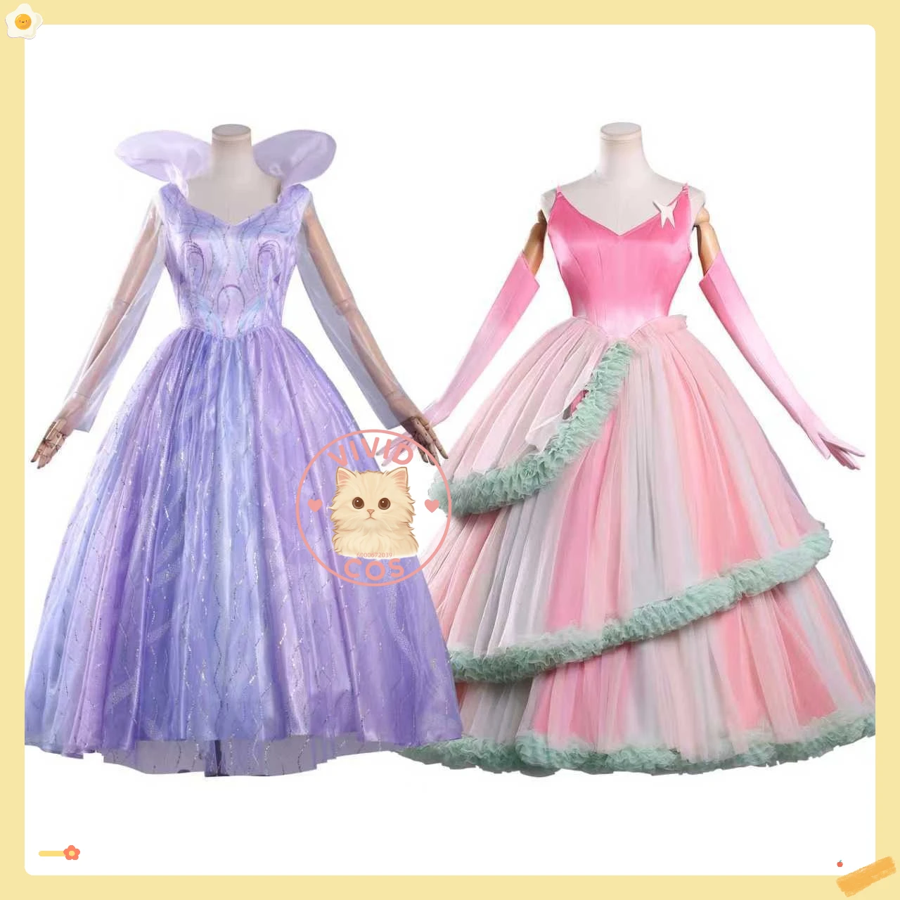 

Popular Movie Cosplay Costume Anime Glinda Popular Role Playing Outfit Pink and Purple Dress for Women Halloween Comic Con Party