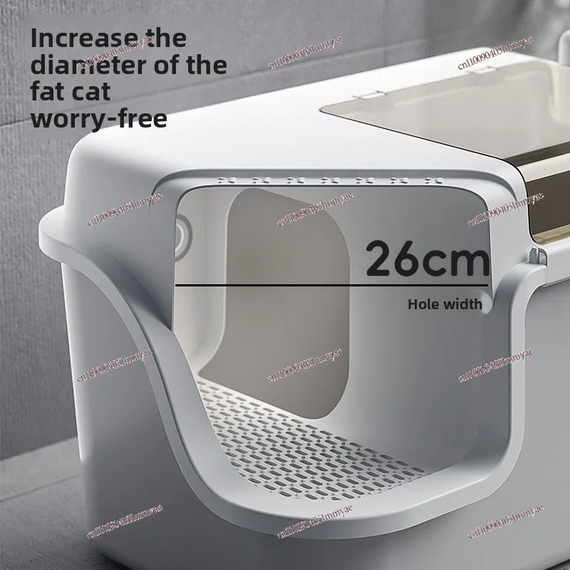 صندوق فضلات القطط الممر مغلق بالكامل ومقاوم للرذاذ ومزيل الروائح الكريهة #4