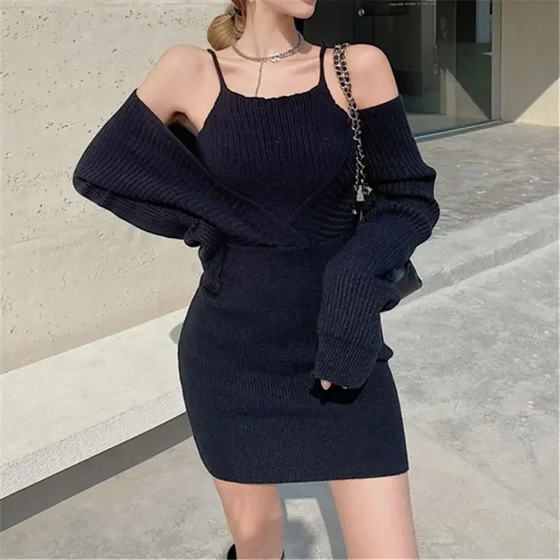 White Female Knit Dress Black Bodycon Women\'s Crochet Dresses Spring Autumn 2025 One-piece On Promotion New In Elegant Luxury X