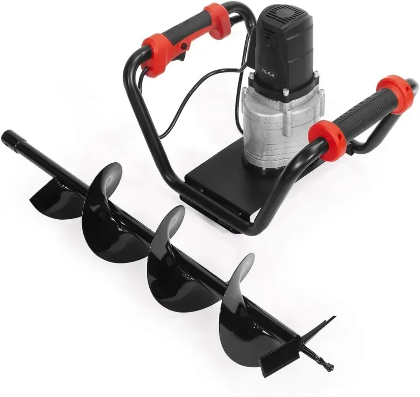 y For XtremepowerUS 1500W Post Hole Digger Earth Auger Hole Digger Tools with 6 Digging Auger Bit Set