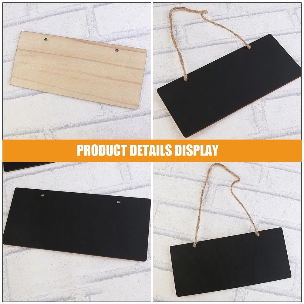 

Small Blackboard Message Sign Double-sided Use Signs Hanging Writing Painted Wood Finished Mini Chalkboard Label Craft Tags
