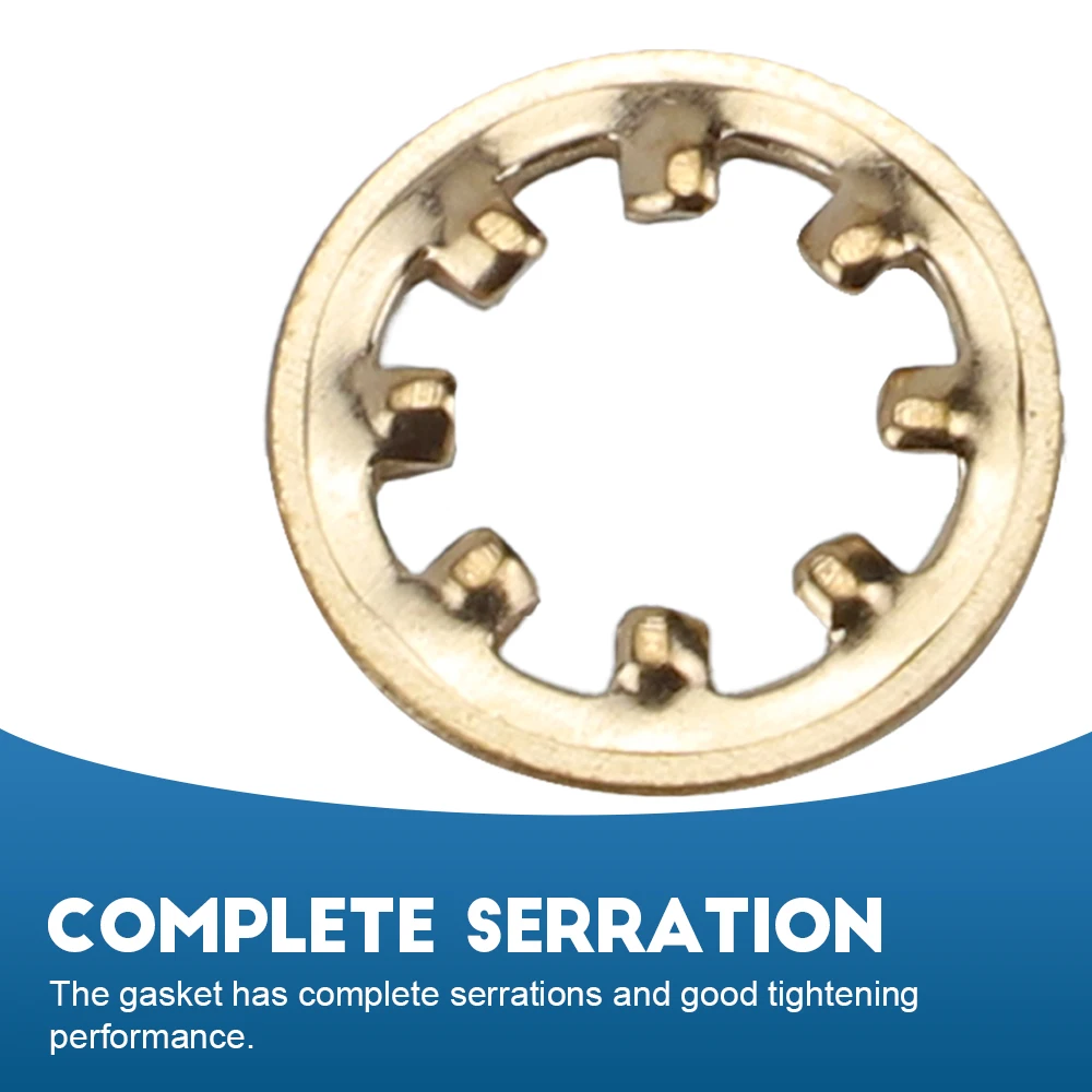 HOWSHENG 20-50pcs Brass Internal Tooth Star Lock Washer M3 M4 M6 M8 M10 Copper Serrated Gasket