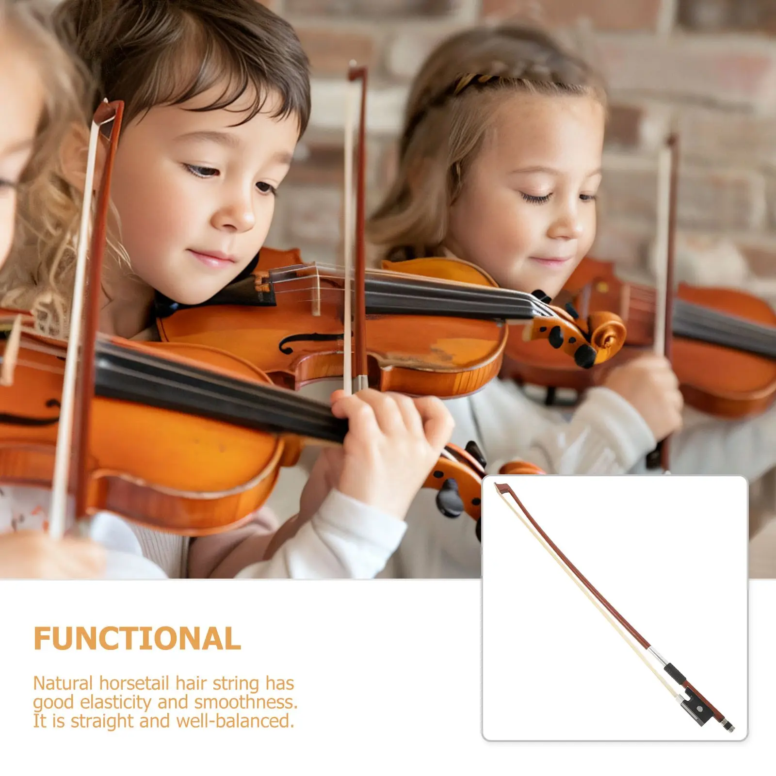 Violin Bow With Horsetail Hair Bow Beginner Practice Performance Violin Bow Horsehair Violins Accessory Music Instruments Parts