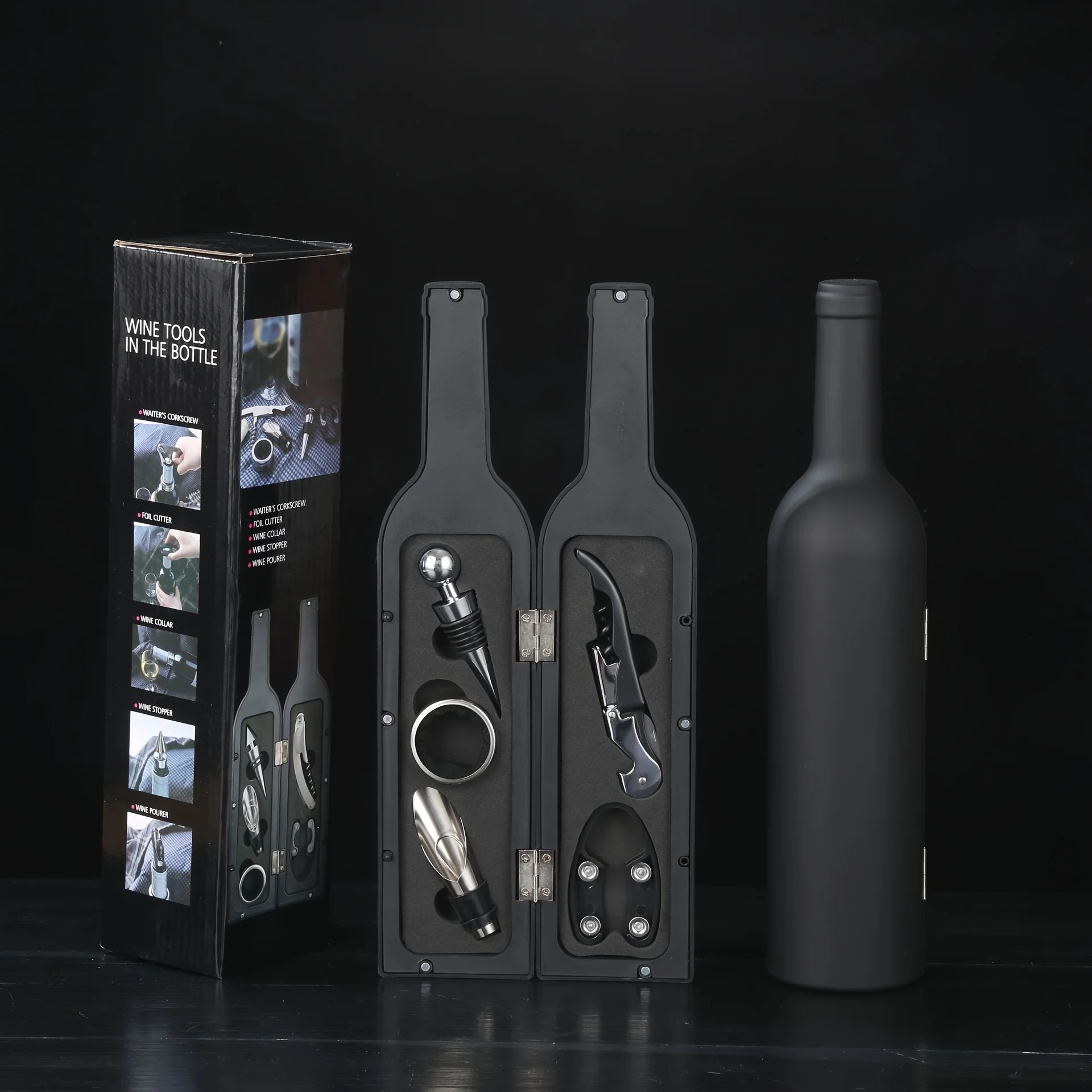 Premium Wine Tool Kit - 5-Piece Set with Corkscrew & Accessories, Perfect for Gifts, Travel & Home Bars Home Bar Bartender Set