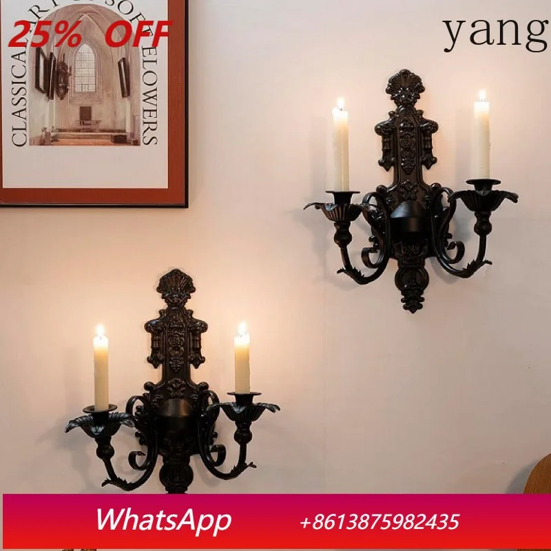 

LH retro wall-mounted candlestick background wall decoration courtyard wall pendant rack