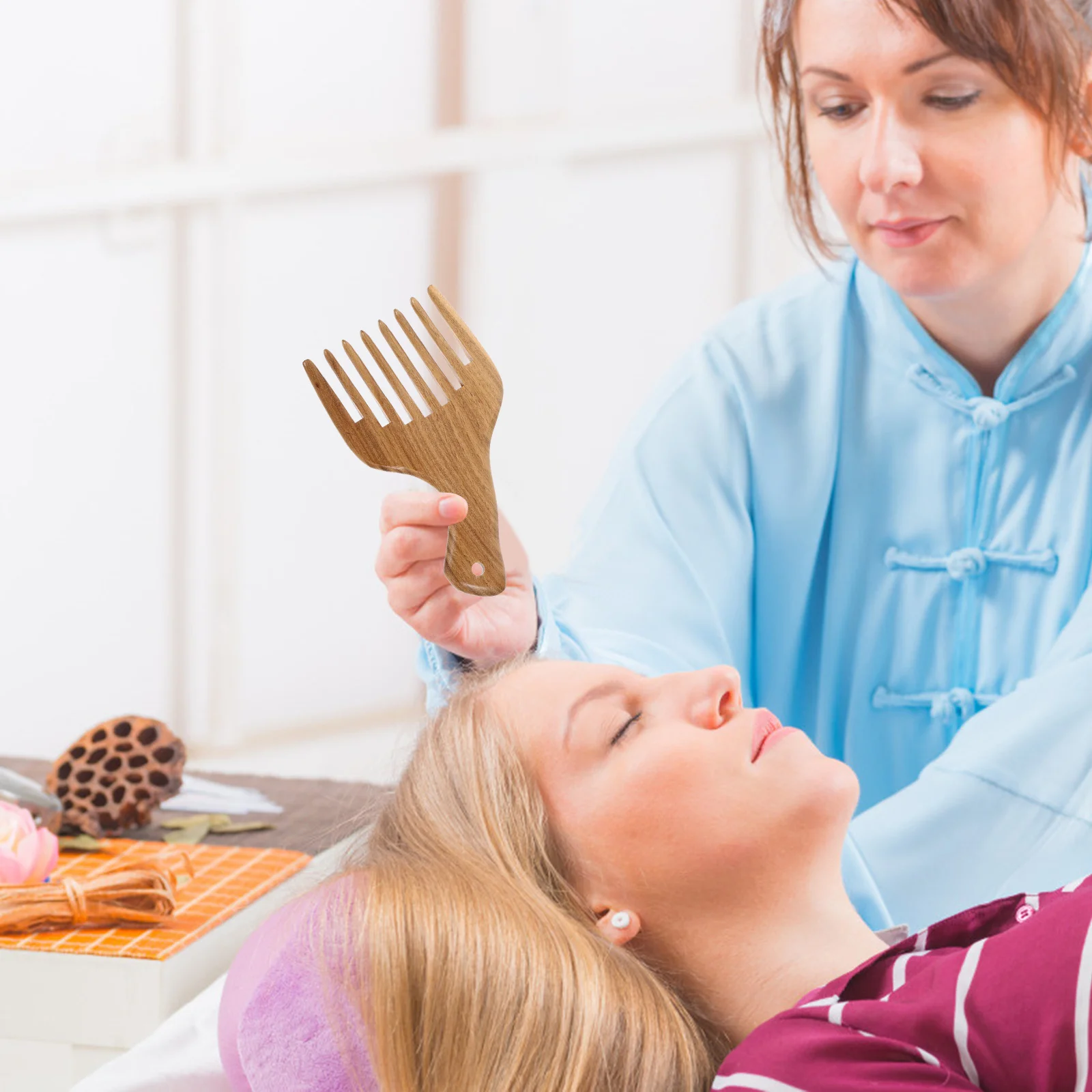 

Sandalwood Wooden Comb Wide Tooth Hair Pick Natural Wood Aromatic Smell Comfortable Massage Experience Sandalwood Comb