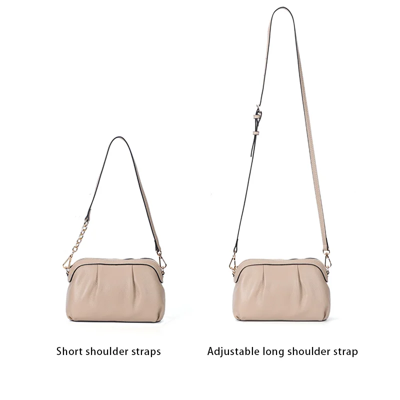 New Fashion Girls Message Bags Simple Shoulder Bag Women Small Crossbody Bags Geniune Leather Multi-function Leisure Women Bag