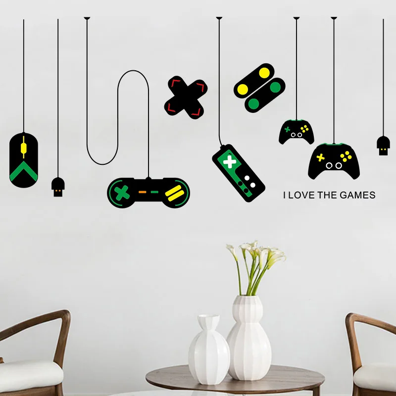 

Game Handle Decorative Chandelier Wall Sticker Living Room Decoration Home Mural For Kids Gamer Room Background Decor Wallpaper