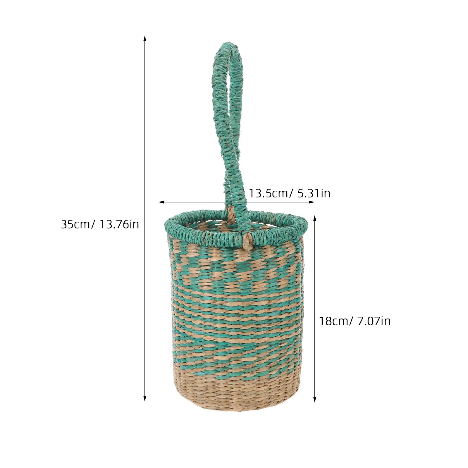 Cylinder Seagrass Basket Handwoven Tall Storage Basket with Handles for Wine Presentation Home Organization Decorative Gift Use view 2
