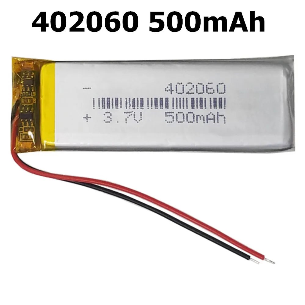 

10 PCS 3.7V 500mAh Polymer Rechargeable Lithium Battery Lipo 402060 For GPS Sat Nav Car Camera Driving Recorder Recording Pen