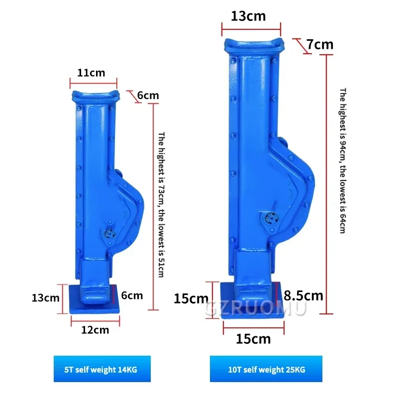 Screw Jack Double Section 5 Tons Vertical Hand Jack Vehicle Maintenance Mechanical Top Mine Professional Top 1PC