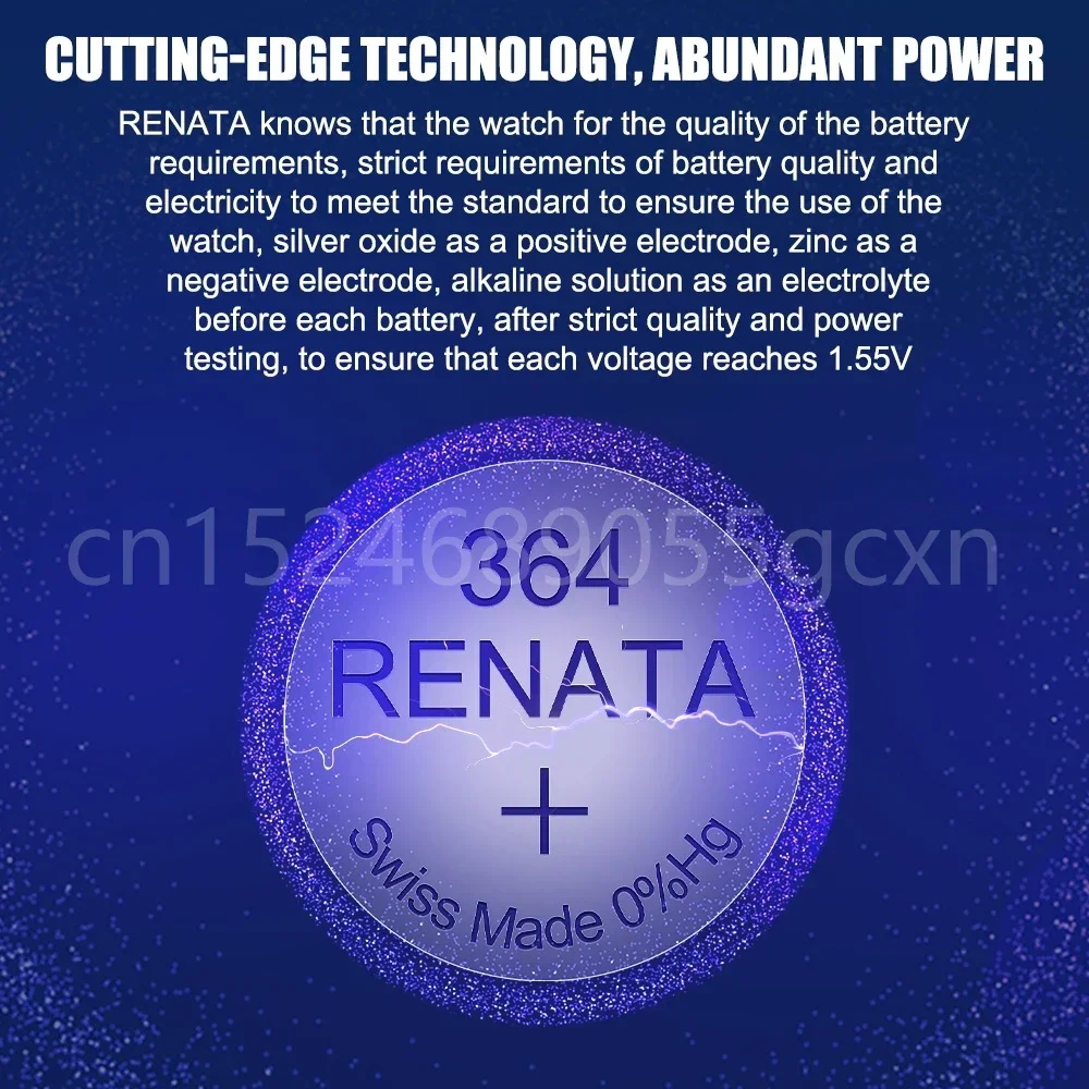 Original Renata 364 SR621SW AG1 LR60 GP364 164 EE6202 1.55V Silver Oxide Watch Battery MADE IN Swiss Button Coin Cell